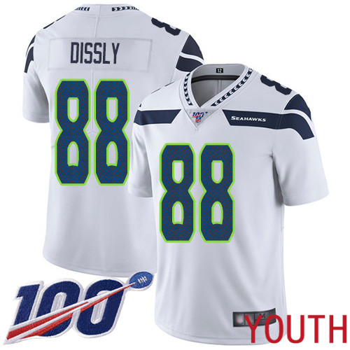 Seattle Seahawks Limited White Youth Will Dissly Road Jersey NFL Football #88 100th Season Vapor Untouchable->women nfl jersey->Women Jersey